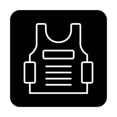 Kurşun geçirmez yelek ağ simgesi, vektör illüstrasyonu