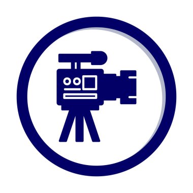 düz kamera ikonu vektör illüstrasyonu