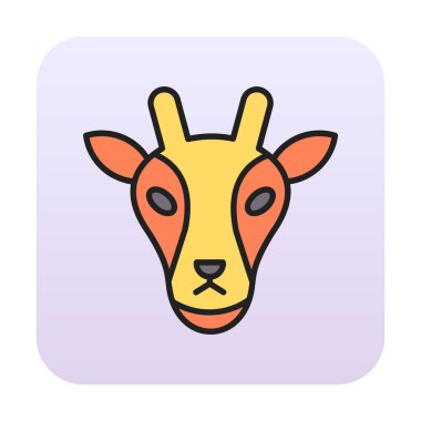 Zürafa baş web simgesi, vektör illüstrasyonu 