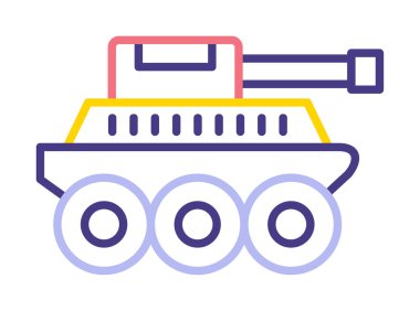 düz askeri tank vektör ikonu tasarımı