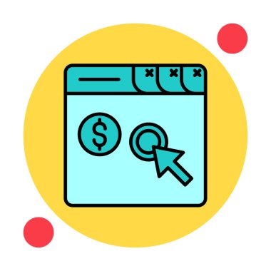 Her Tıklama simgesine Öde, vektör illüstrasyonu