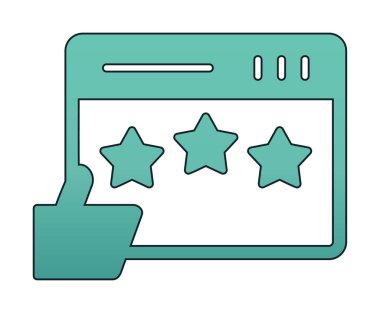 düz Gözden Geçirme simgesi vektör çizimi