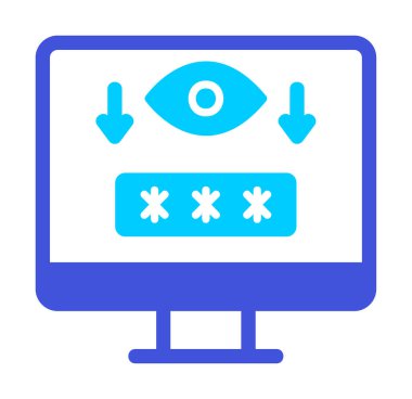 Basit Bilgisayar Casus Yazılımı simgesi, vektör illüstrasyonu