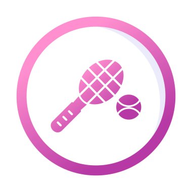 Tenis topu ve raket hattı biçim vektör tasarımı                  