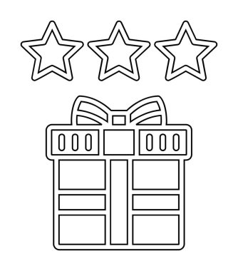 hediye ve İnceleme vektör düz simge tasarımı