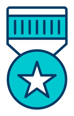 Moda düz renkli madalya ikonu. ödül rozeti