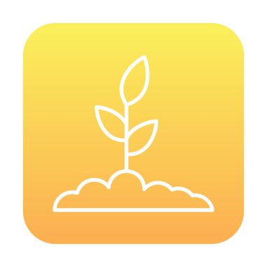 Yer simgesinde büyüyen bitki, vektör illüstrasyonu 