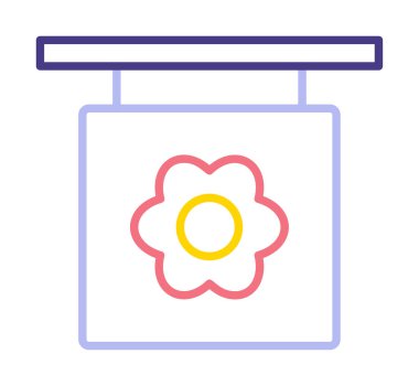 Basit çiçek simgesi, vektör illüstrasyonu