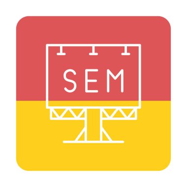 SEM ile Billboard simgesinin vektör illüstrasyonu  