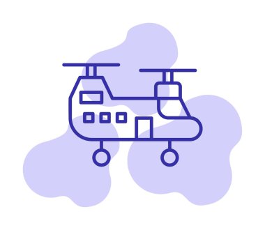 Askeri Heliciopter vektör ikonu. biçim düzdür  