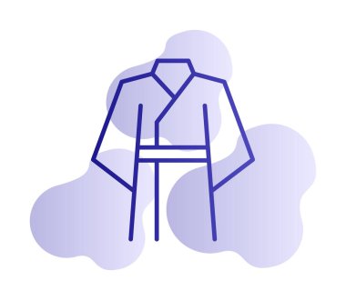 Japon kimono taslak ikonu. mobil konsept ve web tasarımı için doğrusal biçim işareti. 