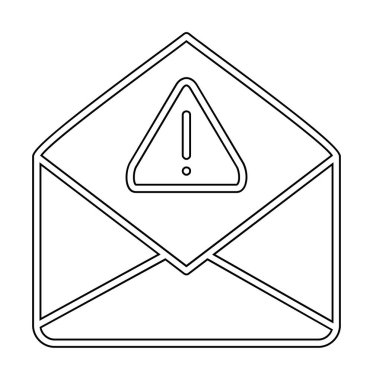 Basit çöp posta harfi simgesi, vektör illüstrasyonu