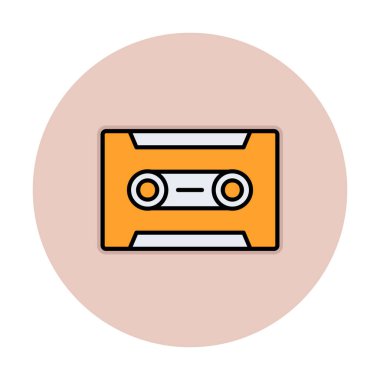 Kaset. Web simgesi basit illüstrasyon                               