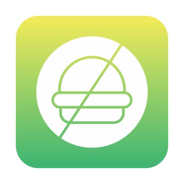 Fast food simgesi yok, vektör illüstrasyonu