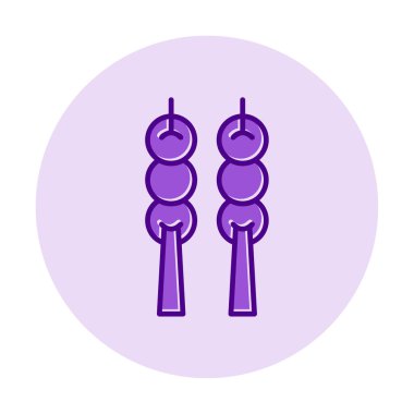 Dango tatlı ikonu, Japon mutfağı, vektör illüstrasyonu 