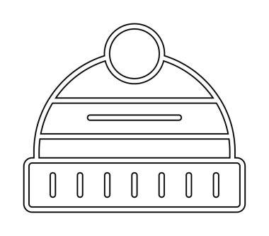 Kış Şapkası simgesinin vektör illüstrasyonu