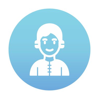 DJ avatar web simgesi, vektör illüstrasyonu 