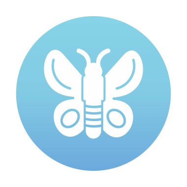 Kelebek Vektör Simgesi Düz Çizim 