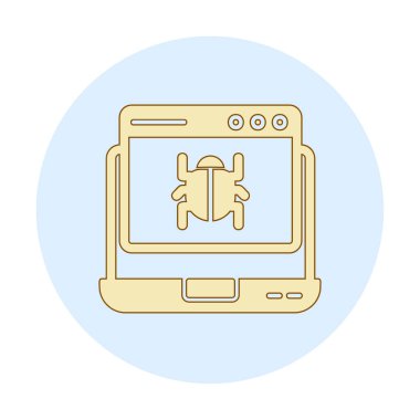 zararlı yazılım simgesinden etkilenen düz dizüstü bilgisayar 