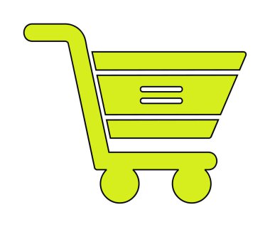  Alışveriş arabası simgesi, vektör çizimi basit tasarım