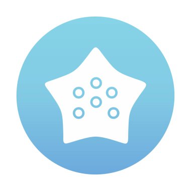 denizyıldızı düz ikon vektör çizimi 