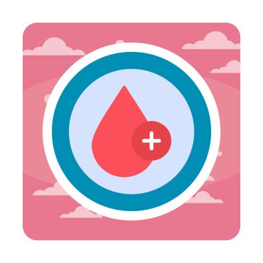 Kan damlası ağ simgesi, vektör illüstrasyonu 