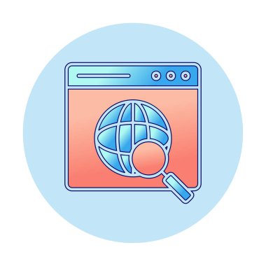 Web tarayıcı simgesi, vektör illüstrasyonu basit tasarım