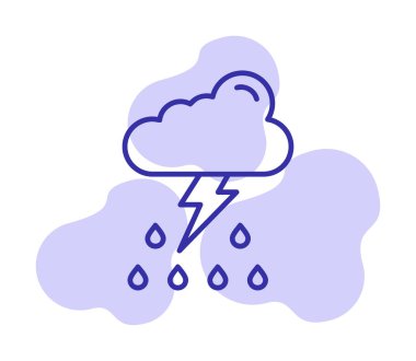 Gök gürültüsü hava durumu ikonu vektör çizimi tasarımı