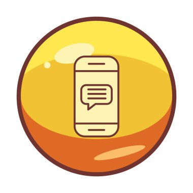 Sohbet ikonu vektör çizimi. Telefon İletisi                          