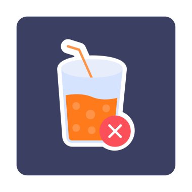 Meyve suyu işareti yok. Web simgesi basit illüstrasyon 