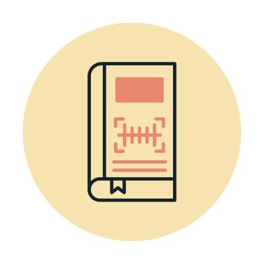 Barkod simgesi olan kitabın vektör illüstrasyonu  