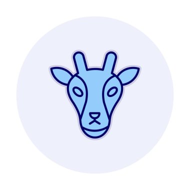 Zürafa baş web simgesi, vektör illüstrasyonu 