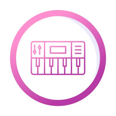 Arkaplanda sentezleyici simgesi vektör çizimi