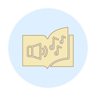 Basit Ses Kitabı simgesi, vektör illüstrasyonu