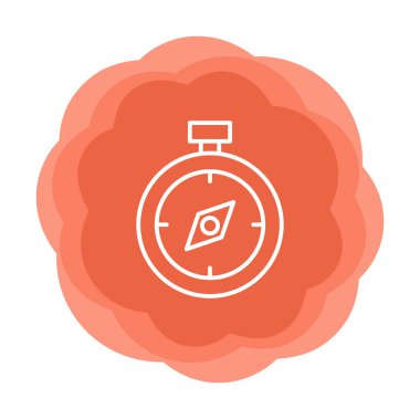  düz pusula ikon vektör çizimi