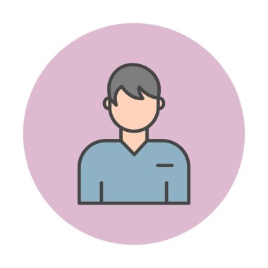 Erkek kullanıcı simgesi. Vektör çizim