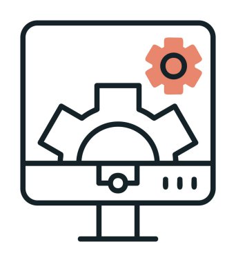 Bilgisayar ayarları simgesi, vektör çizim