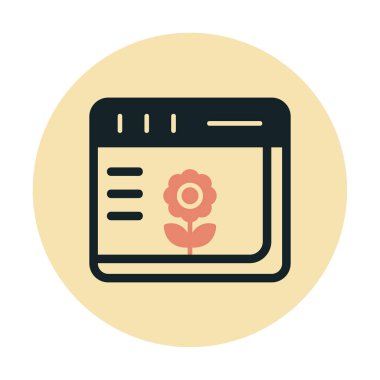 Basit Web Tarayıcı simgesi, vektör illüstrasyonu