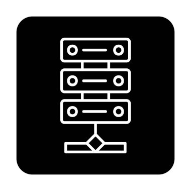 Ağ sunucu simgesinin vektör illüstrasyonu 