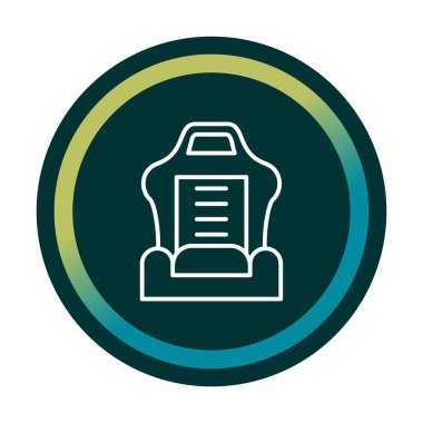 araba koltuğu simgesi, vektör illüstrasyonu 