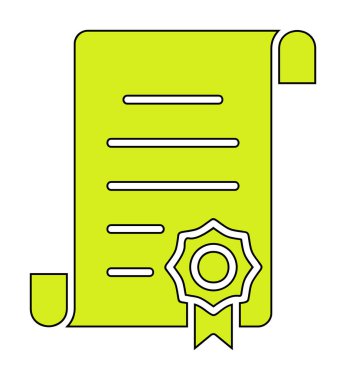 Sertifika vektör simgesi modern basit illüstrasyon                                 