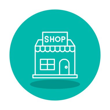 dükkan simgesi, vektör illüstrasyonu basit tasarım