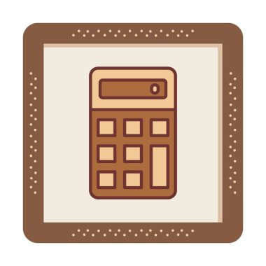 Beyaz arkaplanda hesap makinesi simgesi vektör çizimi 