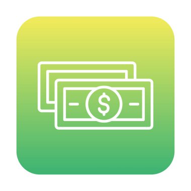 Dolar para çizgisi simgesi, vektör illüstrasyonu