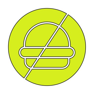 Fast food simgesi yok, vektör illüstrasyonu