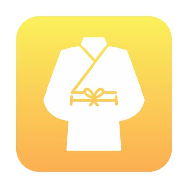 Yukata simgesi, doğrusal izole edilmiş illüstrasyon, ince çizgi vektörü, web tasarım işareti 