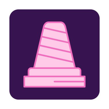 Trafik konisi vektör simgesi basit vektör illüstrasyonu