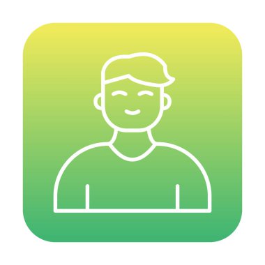 Saç stili vektör çizimi olan genç erkek avatar. 