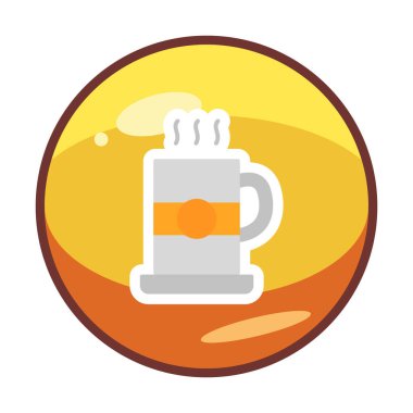 çay fincanı simgesi, vektör illüstrasyonu