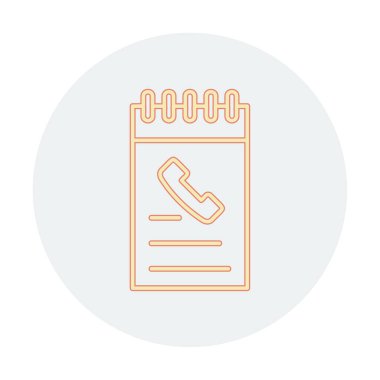 Beyaz arkaplanda telefon rehberi ikonu vektör çizimi